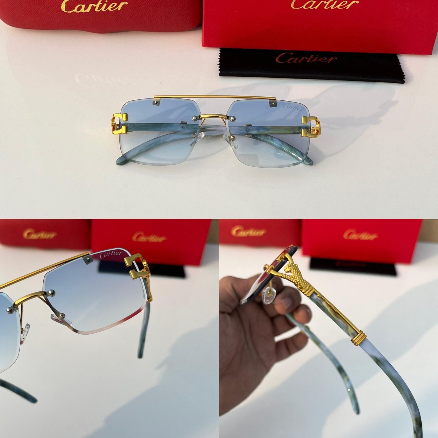 Square Blue Gradient Sunglasses
