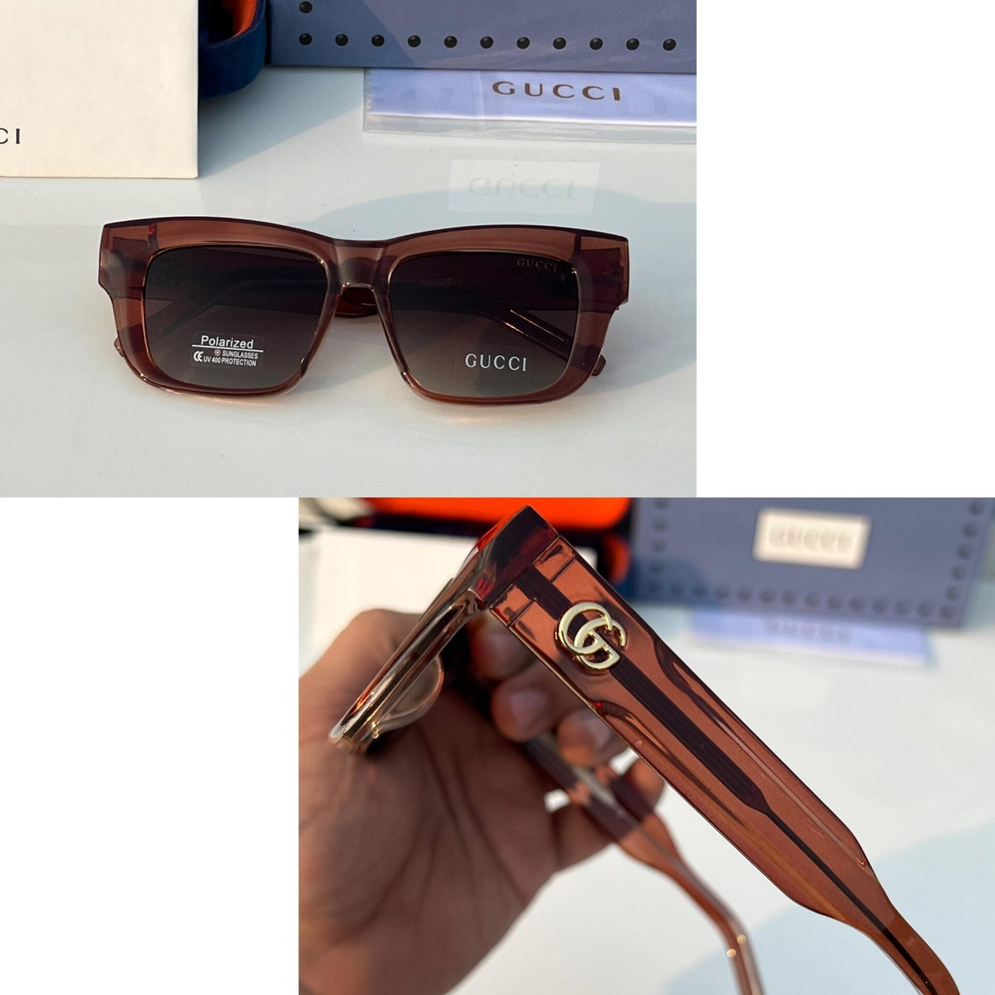 Brown Square Sunglasses for Women