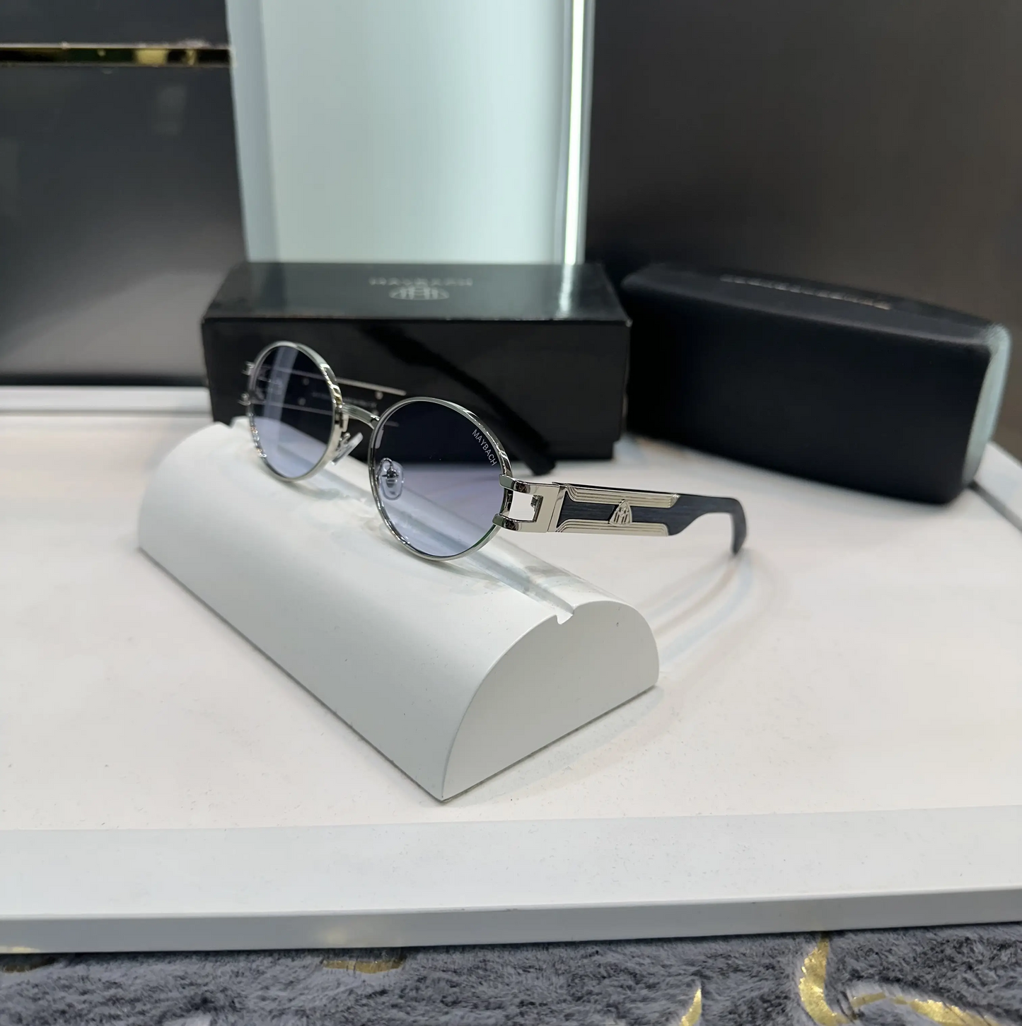 Maybach Designer Silver Blue Premium Shades 9132