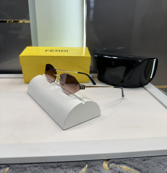 Fend i Designer Gold Brown Prwmium Shades 8865